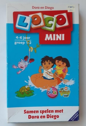 Mini Loco basisdoos met 2 boekjes Samen spelen met Diego en Dora , 4 - 6 jaar