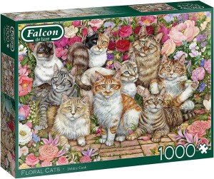 Falcon de Luxe puzzel - Floral cats NIEUW!